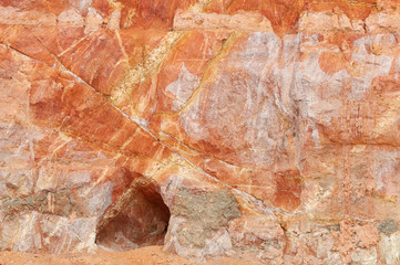 Clay wall at a construction site