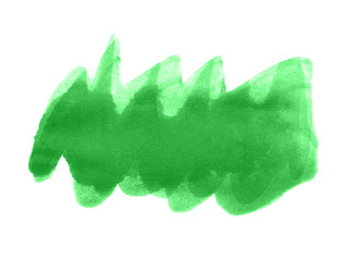 Green watercolor scribble texture. Abstract watercolor on white background. Green abstract watercolor background. It is a hand drawn.