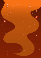 Orange background with many stars