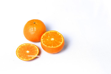 fresh florida orange isolated in white bacground 