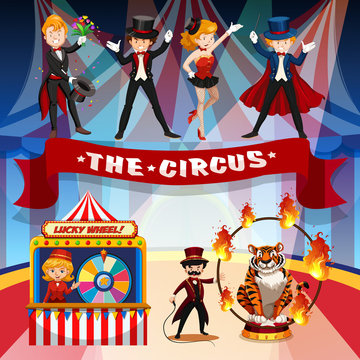 Circus, fun fair, amusement park theme template