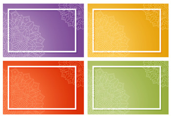 Four background templates with mandala design