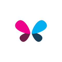 color modern butterfly logo design