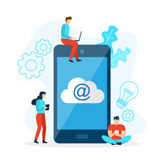 Mobile phone mails with cloud