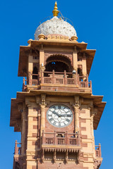 Jodhpur, India,18th January 2017 - The  famous clocktower in Jodhpur.