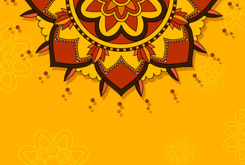 Mandala pattern on orange background