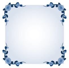 Background template with blue flowers
