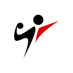 Handball vector sign. Abstract colorful silhouette of player for tournament logo or badge. Handball logo team