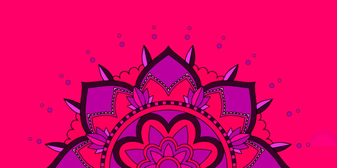 Mandala patterns on pink background