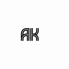 Initial outline letter AK style template