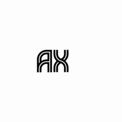 Initial outline letter AX style template