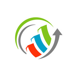 seo logo vector. Search engine optimization logo icon With economic sale bar Symbol, Graphic Design illustrations