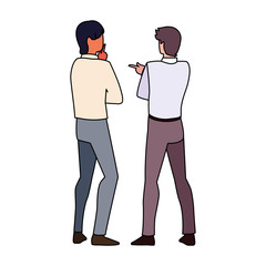 businessmen with standing on white background