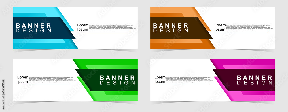 Wall mural set of abstract vector banners design. collection of web banner template. modern template design for