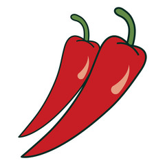 Chilli Icon Vector in Color Simple Design