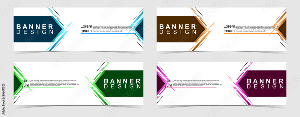 Wall mural set of abstract vector banners design. collection of web banner template. modern template design for