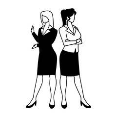 cute businesswomen with various views, poses and gestures