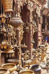 A shop selling brass items in Bhaktapur.