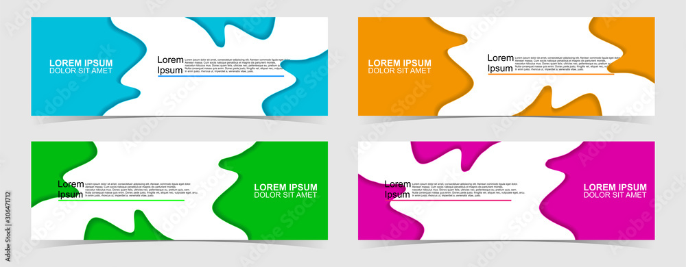 Poster set of abstract vector banners design. collection of web banner template. modern template design for