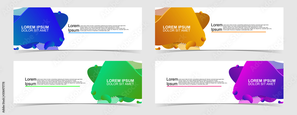 Wall mural set of abstract vector banners design. collection of web banner template. modern template design for