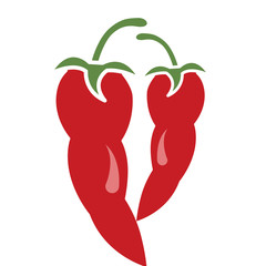 Chilli Icon Vector in Color Simple Design