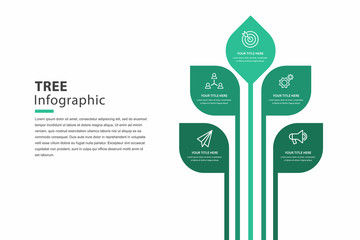 tree infographic, graph for steps to reach the goal, template vector eps 10.