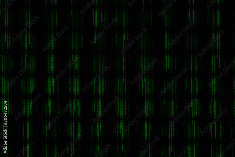 Wall mural Technology digital binary code in color green in gradient shadow for backdrop or background.