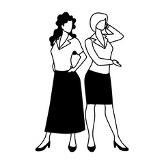 cute businesswomen with various views, poses and gestures