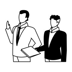 cute businessmen with various views, poses