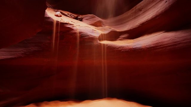 Sand falls in Antelope Canyon, USA