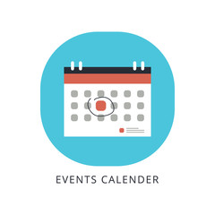 Events calendar icon. Logo element illustration. events calendar symbol design.