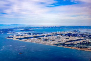 Fototapeta na wymiar Aerial view of the San Francisco downtown area