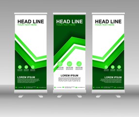 Roll up banner stand. Vertical Vector template design. Modern Flag Banner Design with abstract background can be used for Annual Report, Cover, Flyer, Magazine, Presentation, Poster, Website