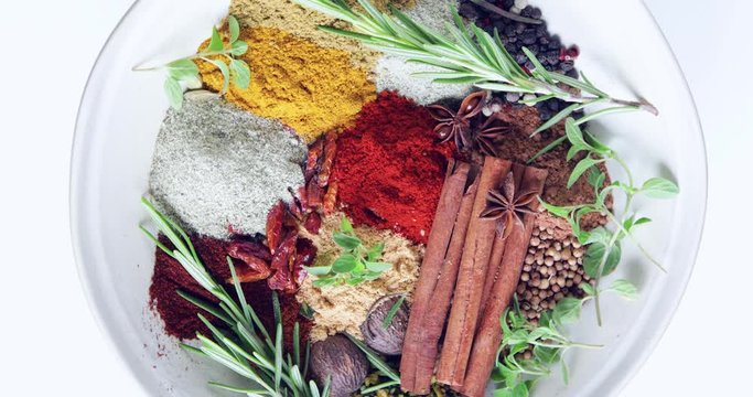 Different kind of spices in bowl for cooking