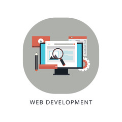 Web development and coding concept with flat design