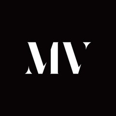 MV Logo Letter Initial Logo Designs Template