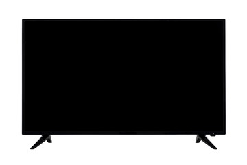 View of widescreen internet tv monitor isolated on white background