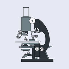 microscope isolated on white background Microscope Illustration modern design good for kids and science class, presentation. modern color combinations