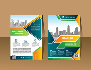 A modern business cover brochure layout with shape vector illustration