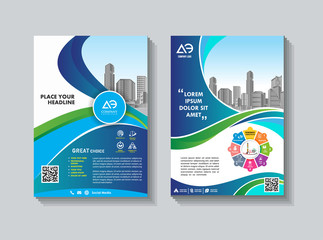 A modern business cover brochure layout with shape vector illustration