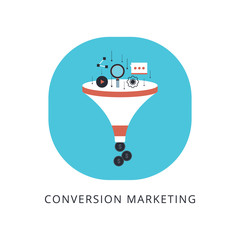 Marketing funnel concept for info graphic and banner