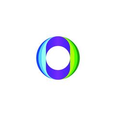 the letter O logo or the circle icon with a 3D shape