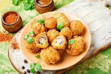 Mushrooms deep fried