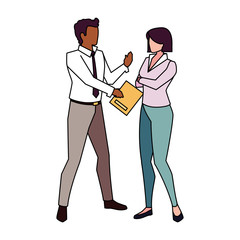 business couple standing on white background