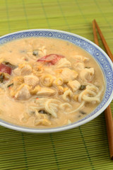 Thai soup with easy chicken and coconut