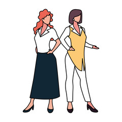 cute businesswomen with various views, poses and gestures