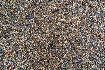 Mix color of gravel texture or background Shot From Above. Small gravel, colorful river gravel used in flooring. Structural work Use sidewalk to decorate the garden. Fine gravel, natural stones.