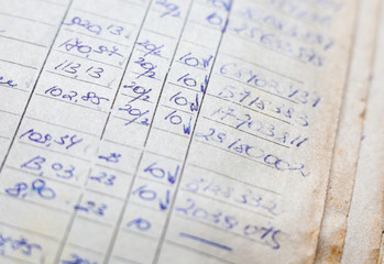 Old paper documents in the archive