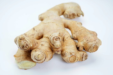 Fototapeta premium Ginger root isolated on light background. Healthy eating, weight loss, diet