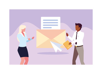 couple of people business in meeting on global planning and marketing research, web design